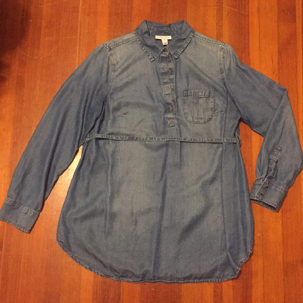 Denim maternity tunic